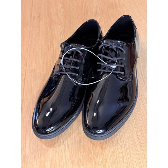 New Calvin Klein Men\'s Fasa Casual Lace-Up Loafers Dress Shoes Shiny Black 8.5 main image 5